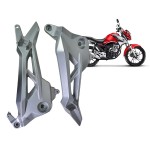 BACALHAU (PAR) SUPORTE TRASEIRO PEDALEIRA PRATA - ALPHA FACTOR - HONDA CG TITAN FAN 160 2016 A 2022