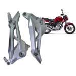 BACALHAU (PAR) SUPORTE TRASEIRO PEDALEIRA PRATA - ALPHA FACTOR - HONDA CG TITAN FAN 160 2016 A 2022