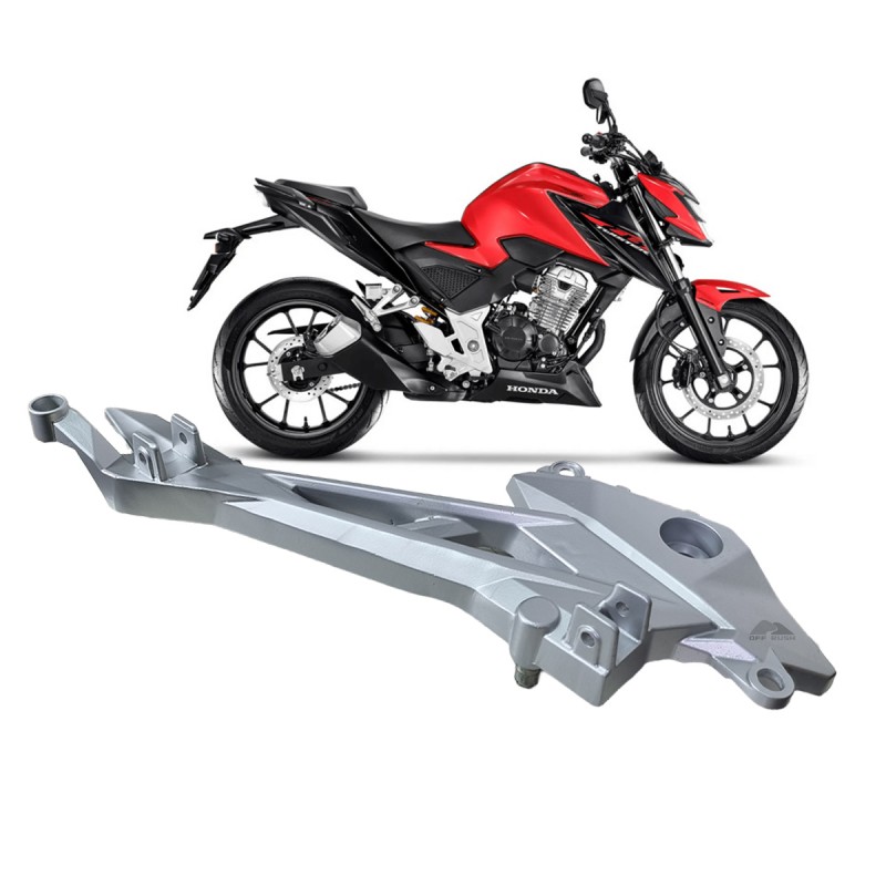 BACALHAU DIREITO SUPORTE TRASEIRO PEDALEIRA PRATA – ALPHA FACTOR – HONDA CB 250F TWISTER 2016 A 2022