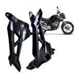 BACALHAU (PAR) SUPORTE TRASEIRO PEDALEIRA PRETO - ALPHA FACTOR - HONDA CG TITAN FAN 160 CBS (FREIO COMBINADO) - 2017 A 2024