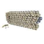CORRENTE GSW PRIME 525 SX 122L DOURADO/PRETO - HONDA CBR 600RR CB 650R CBR 650F CBR 1000RR; YAMAHA MT-09 YZF-R6 TRACER 9; KAWASAKI Z900 NINJA 650 NINJA 1000; SUZUKI GSX-S750 GSX-R600 GSX-R1000; BMW F900R F800GS