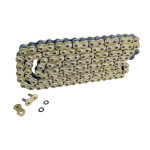 CORRENTE GSW PRIME 525 SX 122L DOURADO/PRETO - HONDA CBR 600RR CB 650R CBR 650F CBR 1000RR; YAMAHA MT-09 YZF-R6 TRACER 9; KAWASAKI Z900 NINJA 650 NINJA 1000; SUZUKI GSX-S750 GSX-R600 GSX-R1000; BMW F900R F800GS