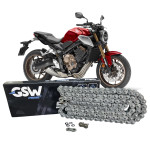CORRENTE GSW PRIME 525 SX 122L NATURAL - HONDA CB500 CBR500 CB650R; YAMAHA MT-07 TRACER; KAWASAKI Z750 ER-6N NINJA 650; TRIUMPH STREET TRIPLE 765 TIGER 660; SUZUKI SV 650 V-STORM 