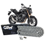 CORRENTE GSW PRIME 525 SX 122L NATURAL - HONDA CB500 CBR500 CB650R; YAMAHA MT-07 TRACER; KAWASAKI Z750 ER-6N NINJA 650; TRIUMPH STREET TRIPLE 765 TIGER 660; SUZUKI SV 650 V-STORM 