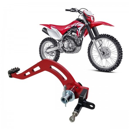 PEDAL DE FREIO REFORÇADO RETRÁTIL VERMELHO - HONDA CRF 250F NACIONAL 2018-2024 - LIZARD PARTS