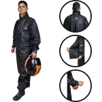 CONJUNTO CAPA DE CHUVA MASCULINA PVC PIONEIRA - TAMANHO XG - COMBATE COM GOLA - PRETO 