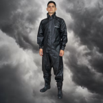CONJUNTO CAPA DE CHUVA MASCULINA PVC PIONEIRA - TAMANHO GG - POP - PRETO