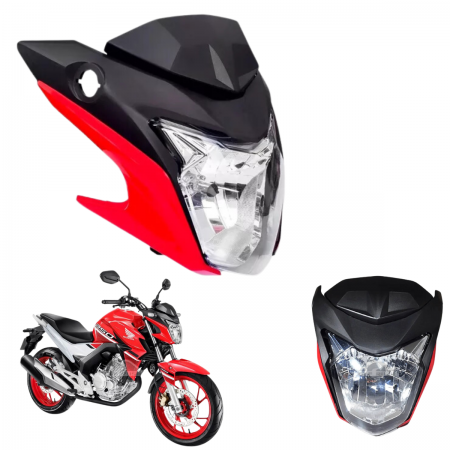 KIT FAROL COM CARENAGENS HONDA CB 250F TWISTER (2016-2022) - PLASMOTO - VERMELHO SÓLIDO