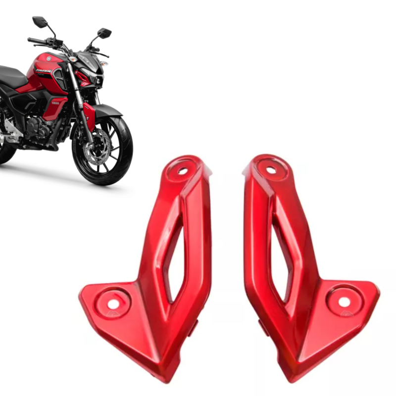 CARENAGEM LATERAL FAROL BANANINHA (PAR) - YAMAHA FZ15 (2023-2024) - PLASMOTO - VERMELHO