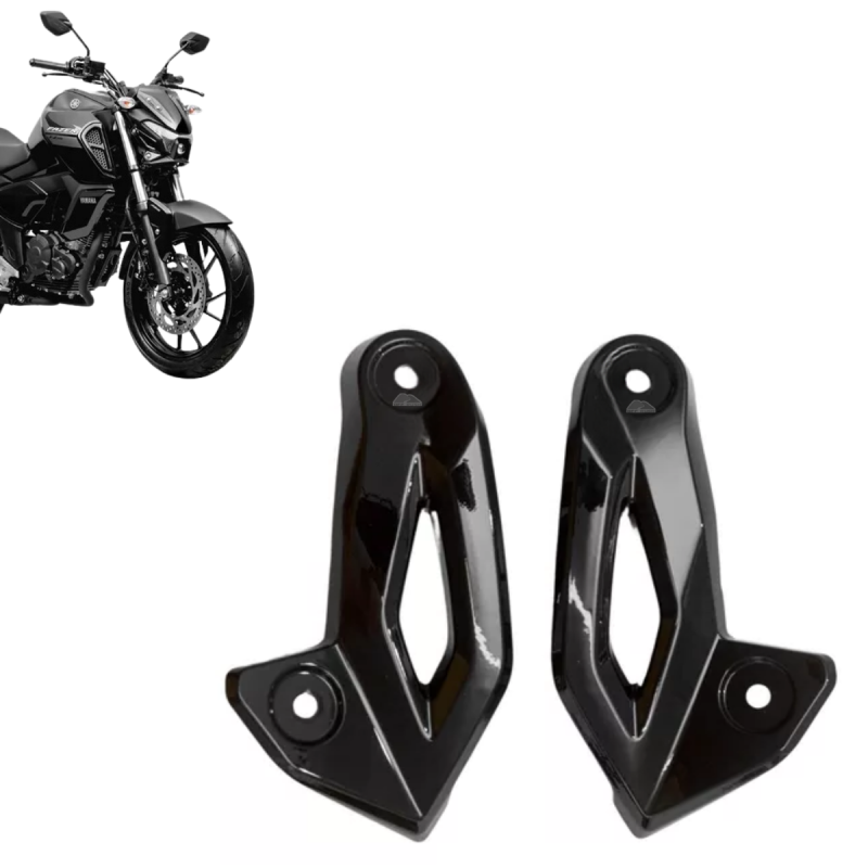 CARENAGEM LATERAL FAROL BANANINHA (PAR) - YAMAHA FZ15 (2023-2024) - PLASMOTO - PRETO BRILHO