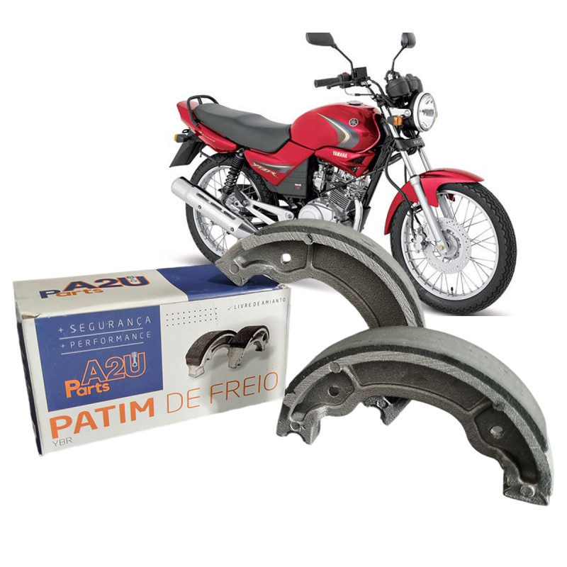 PATIM DE FREIO - A2U PARTS - TRASEIRO/DIANTEIRO (MEDIDA STANDARD) - YAMAHA YBR 125 K XTZ 125 XT 225 RD 135 Z; SUNDOWN MAX 125	