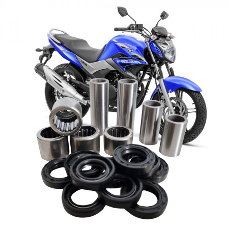 KIT REPARO BUCHA DO AMORTECEDOR PRO LINK DANIDREA YS FAZER 250 2009-2017 (16 PEÇAS)