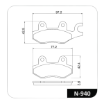 PASTILHA DE FREIO SEMIMETALICA - FIREBREQ - HONDA CB 300 CBX 250; YAMAHA FAZER 250