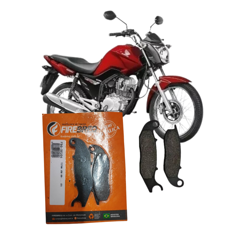 PASTILHA DE FREIO SEMIMETALICA - FIREBREQ - HONDA CG 150 TITAN CG 150 FAN CG 125 CARGO CBR 125 R; YAMAHA FAZER YS 250