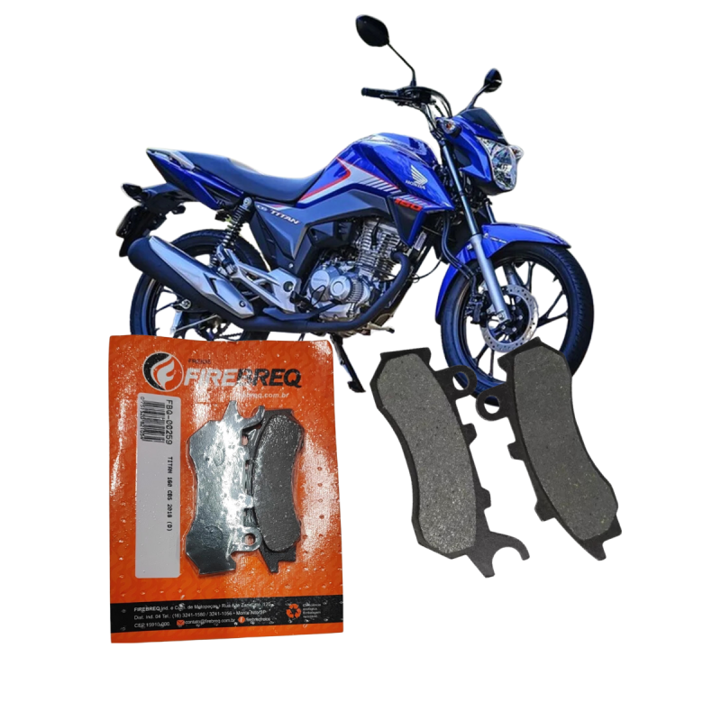 PASTILHA DE FREIO SEMIMETALICA - FIREBREQ - HONDA CG CARGO 160 CBS CG FAN 160 CBS CG TITAN 160 CBS