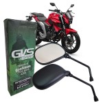 RETROVISOR PAR GVS PRETO LENTE PLANA YAMAHA YBR 125 FACTOR 125 2000-2015