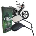 RETROVISOR PAR GVS PRETO LENTE PLANA YAMAHA YBR 125 FACTOR 125 2000-2015