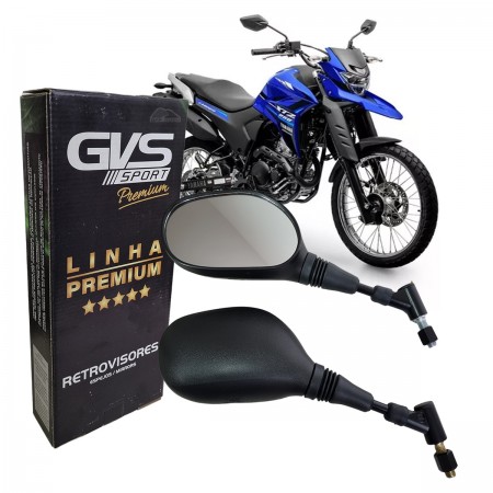 RETROVISOR (PAR) - GVS - PREMIUM GIRO 360 GRAUS YAMAHA XT 660R XT 660X LENTE CONVEXA PRATA