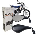 RETROVISOR (PAR) - GVS - VERSÃO RVG BMW GS650 LENTE PLANA HASTE CURTA 90 CG FAN BROS CBX CB 300 XRE 300 190 BIZ 100 125