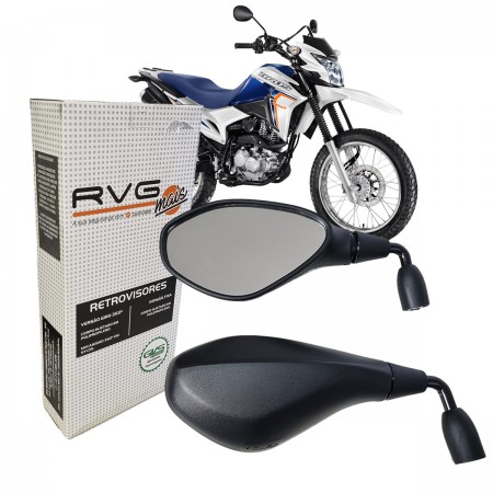 RETROVISOR PAR GVS VERSÃO RVG BMW GS650 LENTE PLANA HASTE CURTA 90 CG FAN BROS CBX CB 300 XRE 300 190 BIZ 100 125