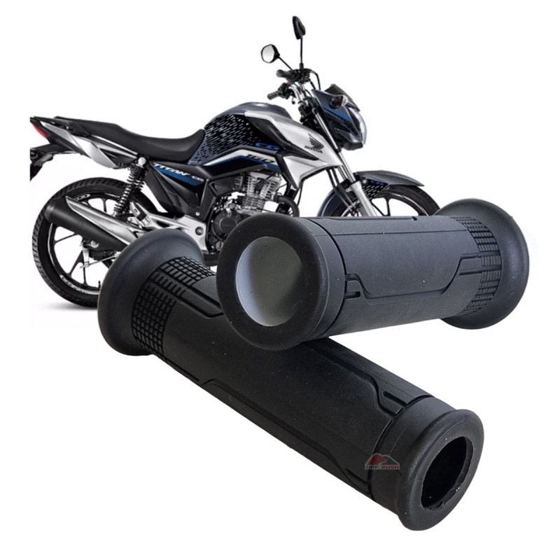 MANOPLA COM ROLDANA (PAR) MODELO ORIGINAL VAZADA CG 125 160 FAN TITAN CARGO CBX CB 250 TWISTER CB300 PCX BIZ FAZER