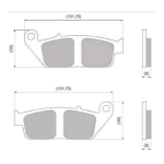  PASTILHA DE FREIO - DIAFRAG - DURA TECH - SEMI METÁLICA - (D) TIGER 800, CB CBR 650F 14-18, VERSYS 650 16-23, Z650, CB 500F, CB 500R, CB 500X, NC700X S/ ABS, NC750X C/ ABS, HORIZON 250, CB TWISTER 250 16-19