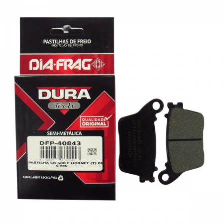  PASTILHA DE FREIO - DIAFRAG - DURA TECH - SEMI METÁLICA - (T) CBR 600RR 06-15, CBR 1000RR 06-15, HORNET CB 600F 08-15 (SEM ABS), CBR 600F 11-15