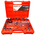 JOGO DE SOQUETES ESTRIADOS D26 1/2″ 8‑32 MM GEDORE 22 PEÇAS CATRACA REVERSÍVEL PRO