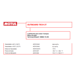 LUBRIFICANTE OLEO DE MOTOR NAUTICO - MOTUL - OUTBOARD TECH MARINE 2T - SEMI SINTETICO - 1 LITRO