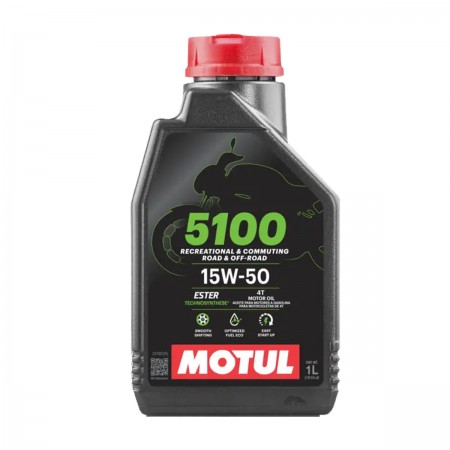 LUBRIFICANTE OLEO DE MOTOR - MOTUL - 5100 4T 15W50 - SEMI SINTETICO - 1 LITRO