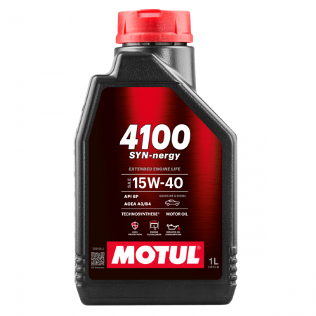 LUBRIFICANTE OLEO DE MOTOR - MOTUL - 4100 SYN-NERGY 15W40 - SEMI SINTÉTICO - 1 LITRO