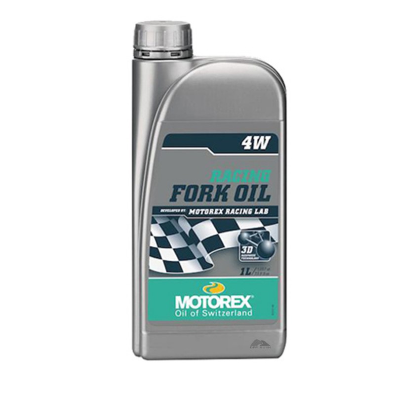 ÓLEO HIDRÁULICO DE SUSPENSÃO PARA MOTOS E BICICLETAS 100% SINTÉTICO 4W - MOTOREX - RACING FORK OIL 4W - 1 LITRO