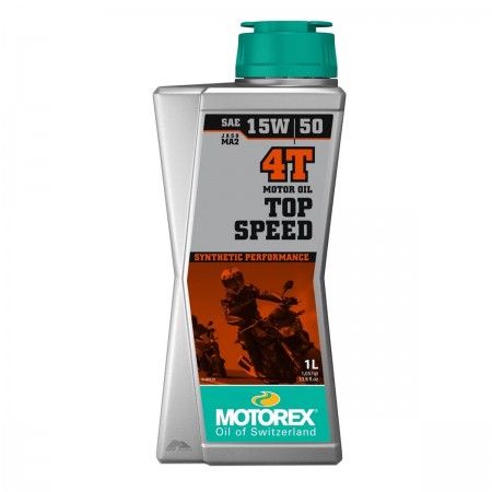 ÓLEO LUBRIFICANTE DE MOTOR TOP SPEED 4T 15W50 100% SINTÉTICO - MOTOREX - 1 LITRO