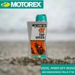 ÓLEO LUBRIFICANTE DE MOTOR TOP SPEED 4T 15W50 100% SINTÉTICO - MOTOREX - 1 LITRO