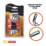 JOGO DE CHAVE ALLEN LONGA COM 09 PEÇAS (1,5 a 10mm) - AÇO FORTE