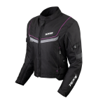 JAQUETA FEMININA P/ MOTOCICLISTA - TEXX NEW STRIKE V2 LADY - PRETA E ROSA TAM 4XL