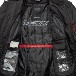 JAQUETA MASCULINA P/ MOTOCICLISTA - TEXX NEW STRIKE V2 - PRETA E VERMELHA TAM 7G