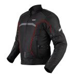 JAQUETA MASCULINA P/ MOTOCICLISTA - TEXX NEW STRIKE V2 - PRETA E VERMELHA TAM 2G