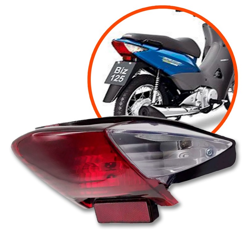 LANTERNA TRASEIRA COMPLETA HONDA BIZ 125 2006 a 2010 - VERMELHA - MELC