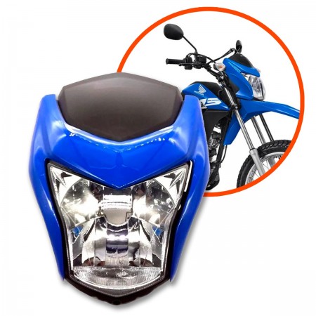 KIT FAROL COMPLETO COM CARENAGEM HONDA BROS 160 2015-2021 - AZUL TIJUCA - MELC