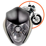 KIT FAROL COMPLETO COM CARENAGEM HONDA CB 300R 2009-2015 - PRATA - MELC