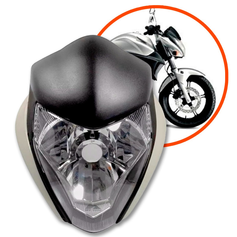 KIT FAROL COMPLETO COM CARENAGEM HONDA CB 300R 2009-2015 - PRATA - MELC