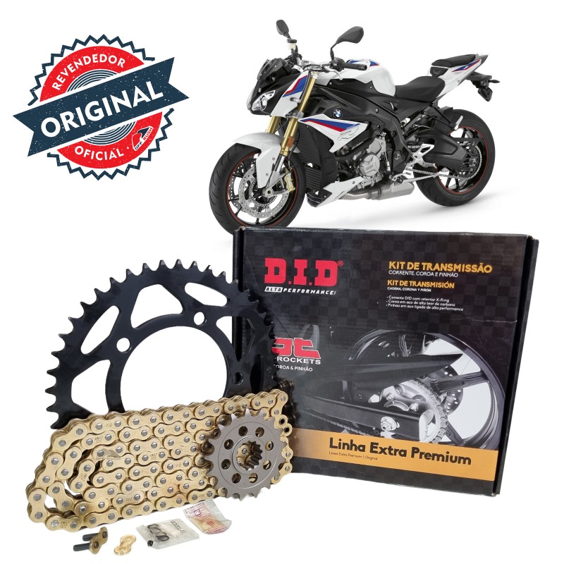 KIT TRANSMISSAO DID - EXTRA PREMIUM C/ RETENTOR - BMW S1000R; S1000RR (2012 A 2019) 45/17 (520ZVMX-120ZB)