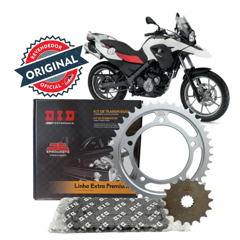 KIT TRANSMISSAO DID - EXTRA PREMIUM C/ RETENTOR - BMW F650GS / G650GS (1999 - 2015) - 47/16T - (520VO - 112ZB)