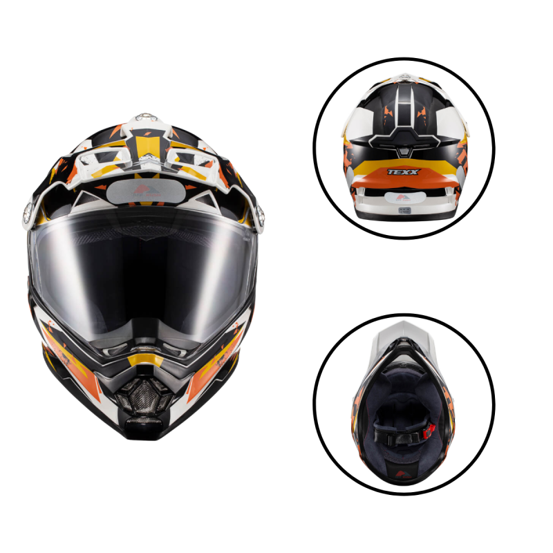 CAPACETE TEXX GROW CROSS MOTOCROSS TRILHA OFF ROAD LARANJA (TAM 60)