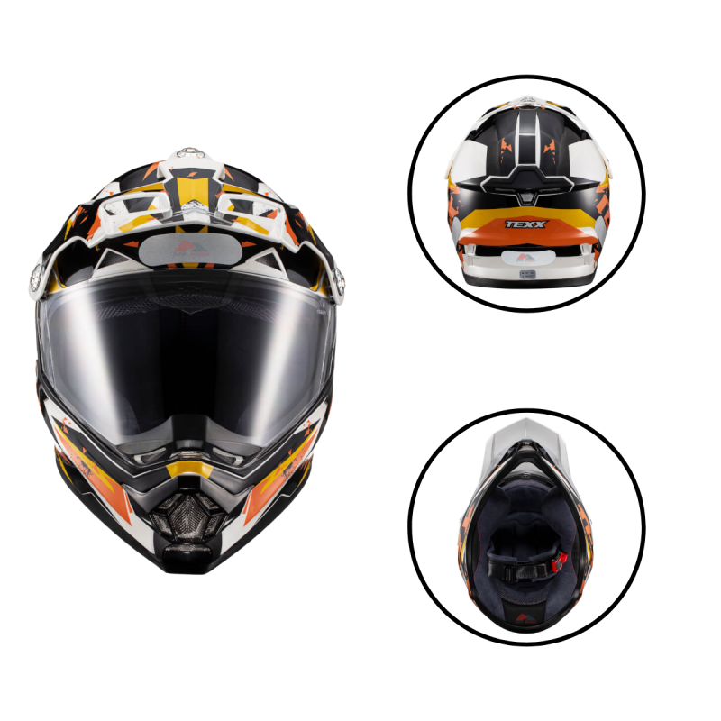 CAPACETE TEXX GROW CROSS MOTOCROSS TRILHA OFF ROAD LARANJA (TAM 56)