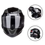 CAPACETE TEXX GLADIATOR ESCAMOTEÁVEL ARTICULADO PRETO BRILHANTE (TAM 58)