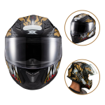 CAPACETE TEXX HAWK ALIEN FECHADO PRETO E DOURADO (TAM 60)