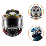 CAPACETE TEXX HAWK HUNGER FECHADO BRANCO E AMARELO (TAM 56)