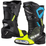 BOTA ESPORTIVA P/ MOTOCICLISTA TEXX PISTA PRETA, VERDE E AZUL TAM 38